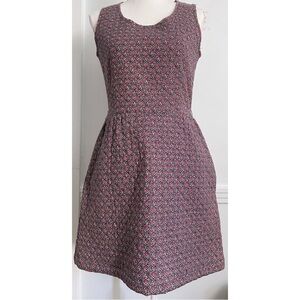 Talbots • Vintage Navy Red Floral Quilted Fit and Flare Dress